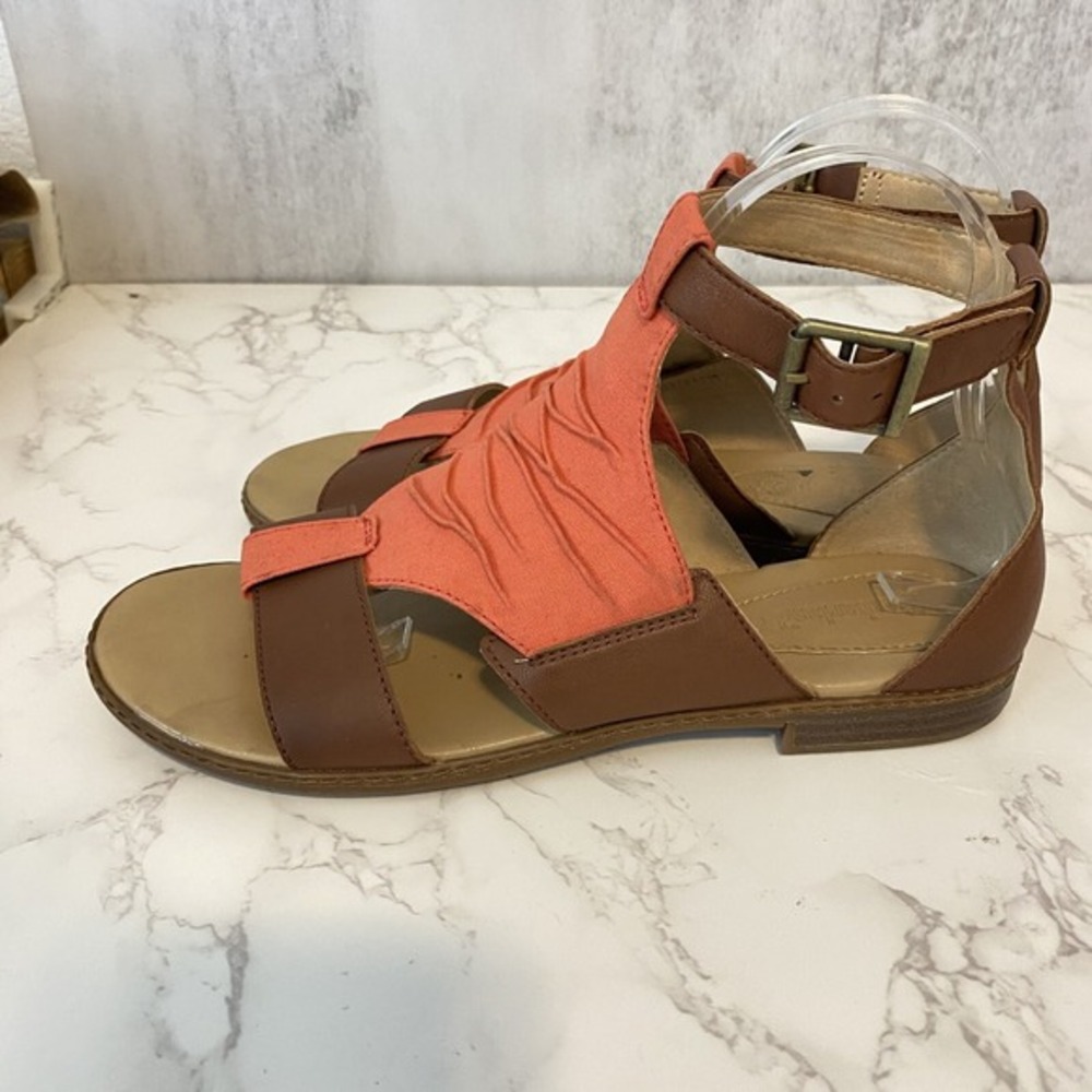 Timberland‎ Cherrybrook Sandal Women Sz 9 Orange Ankle Strap Boho - Picture 4 of 12